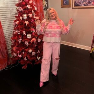 Pink Jeans Walker Rose Lover Brand Fashion Size XL